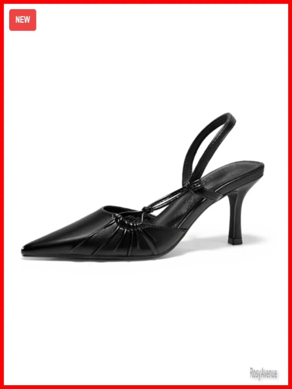 Womens Slingback Kitten Heels Closed Pointed Toe Pumps D'Orsay Dress Shoes